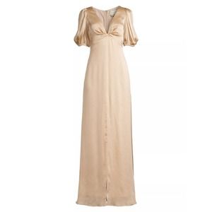 Sachin & Babi NWT Alli Puff-Sleeve Satin Gown in Champagne Size‎ 8 MSRP $285